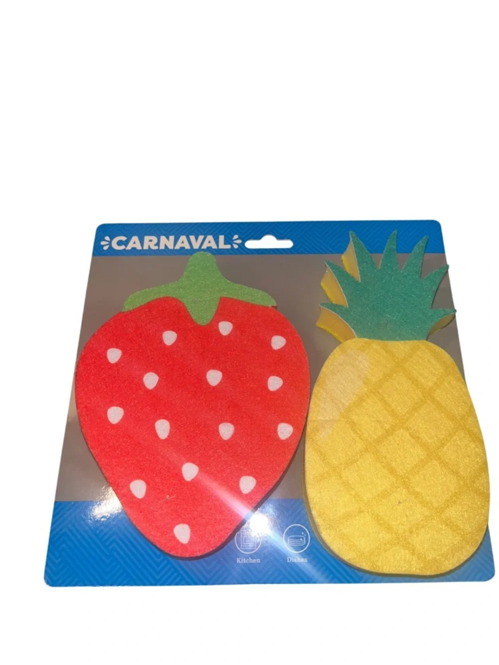 Fruit Sponge 2 Pack Red Strawberry & Yellow Pineapple